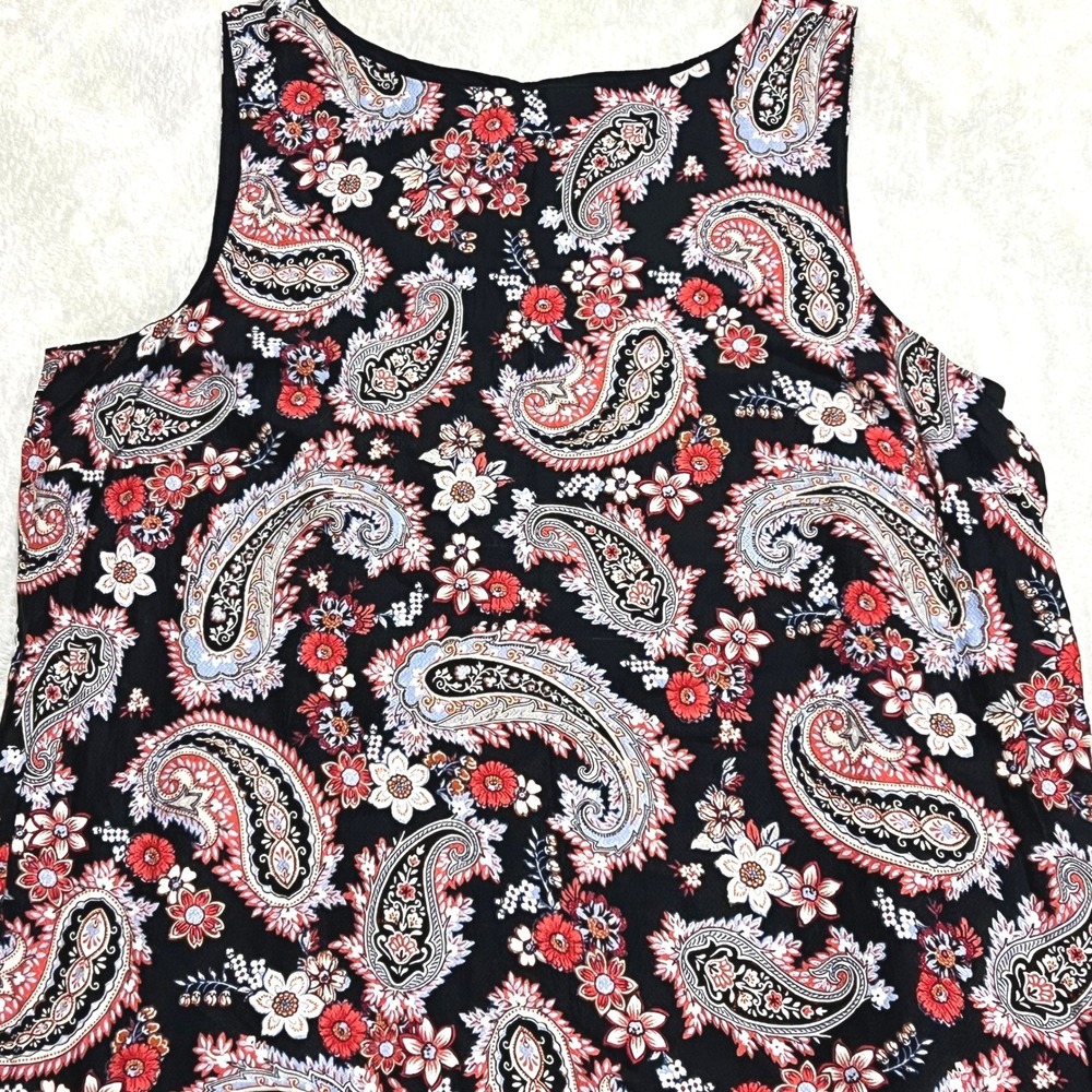J.‎ Jill Paisley Floral Sleeveless Tank Top Blouse Women's Size L